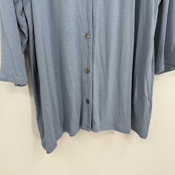J. Jill Wearever Collection Blue Button-Up Cardigan Sweater Women V-Neck Size M - Picture 4 of 10